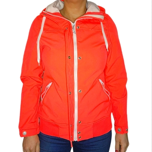 Empyre Bright Orange Full Zip Rain Jacket Size Medium - Picture 4 of 7